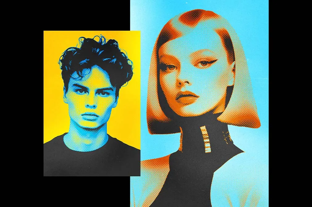 Halftone Poster Photo Effect