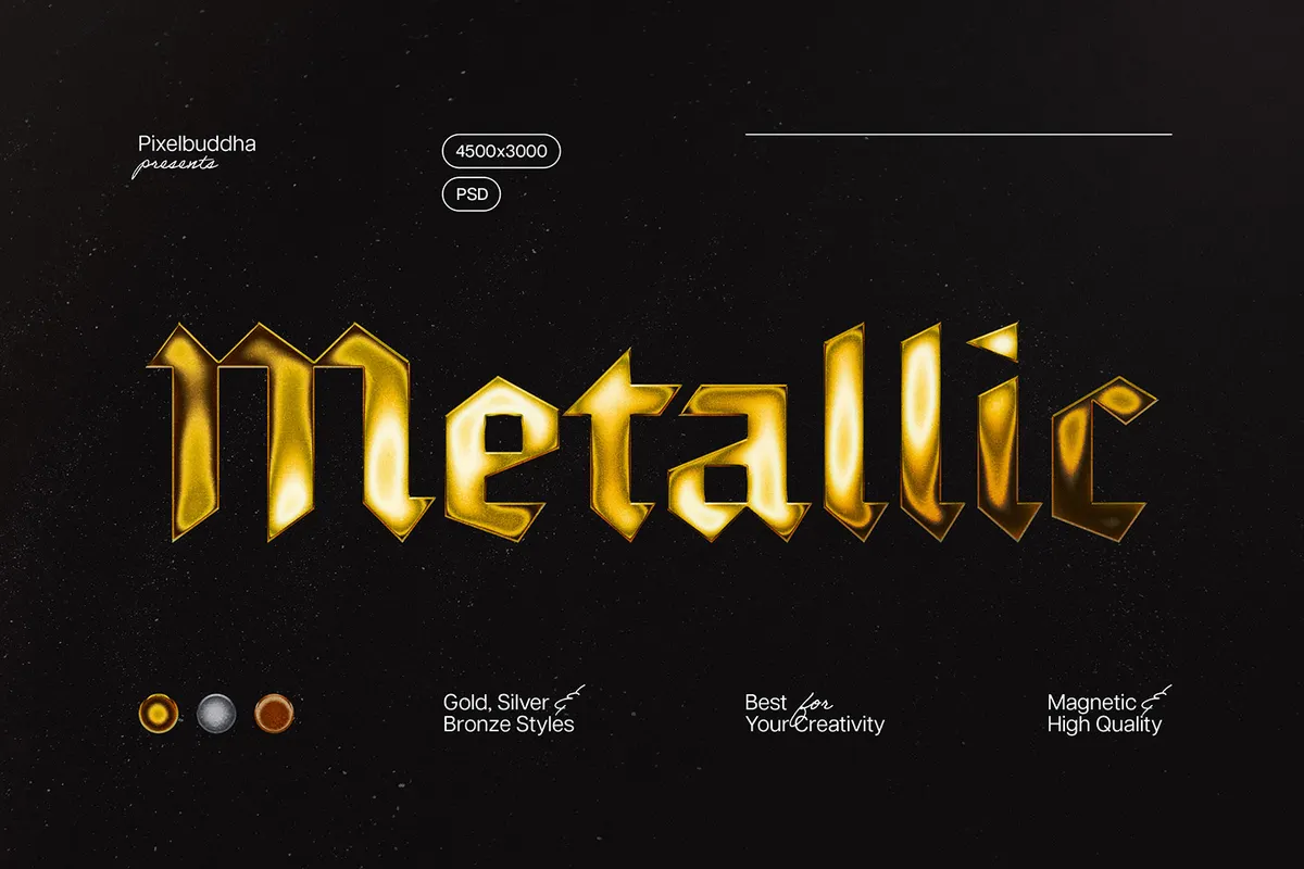 Gold, Bronze & Silver Chrome Effect