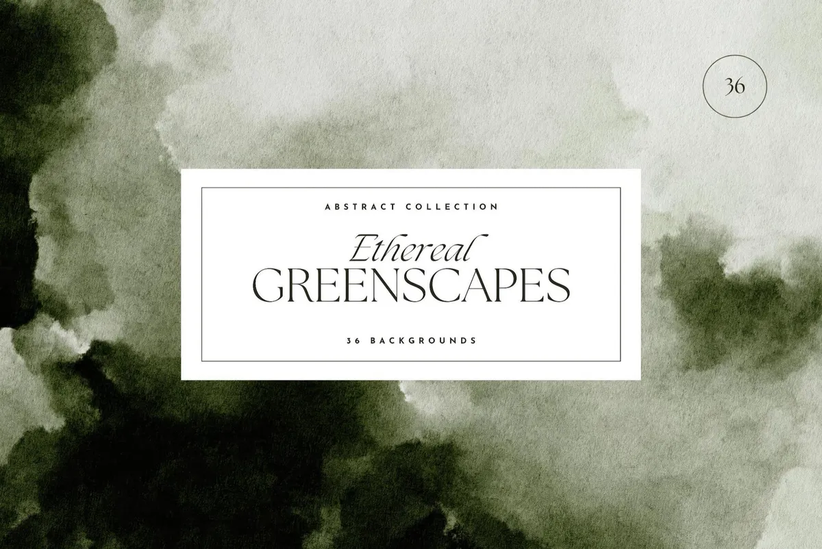 Ethereal Greenscapes: Watercolor Backgrounds