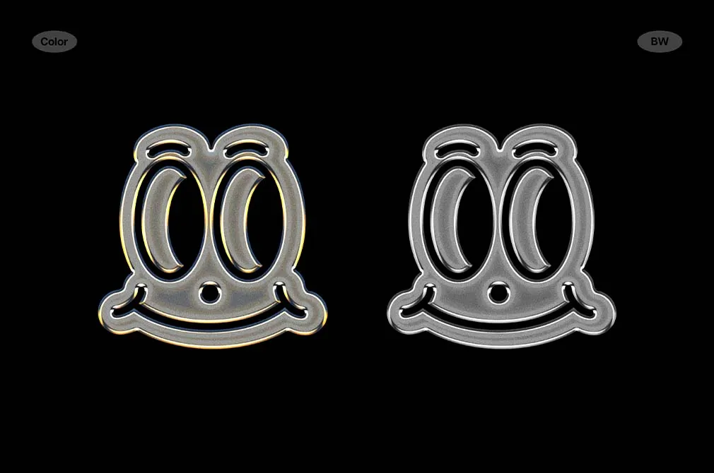 Glossy Chrome Logo Mockup