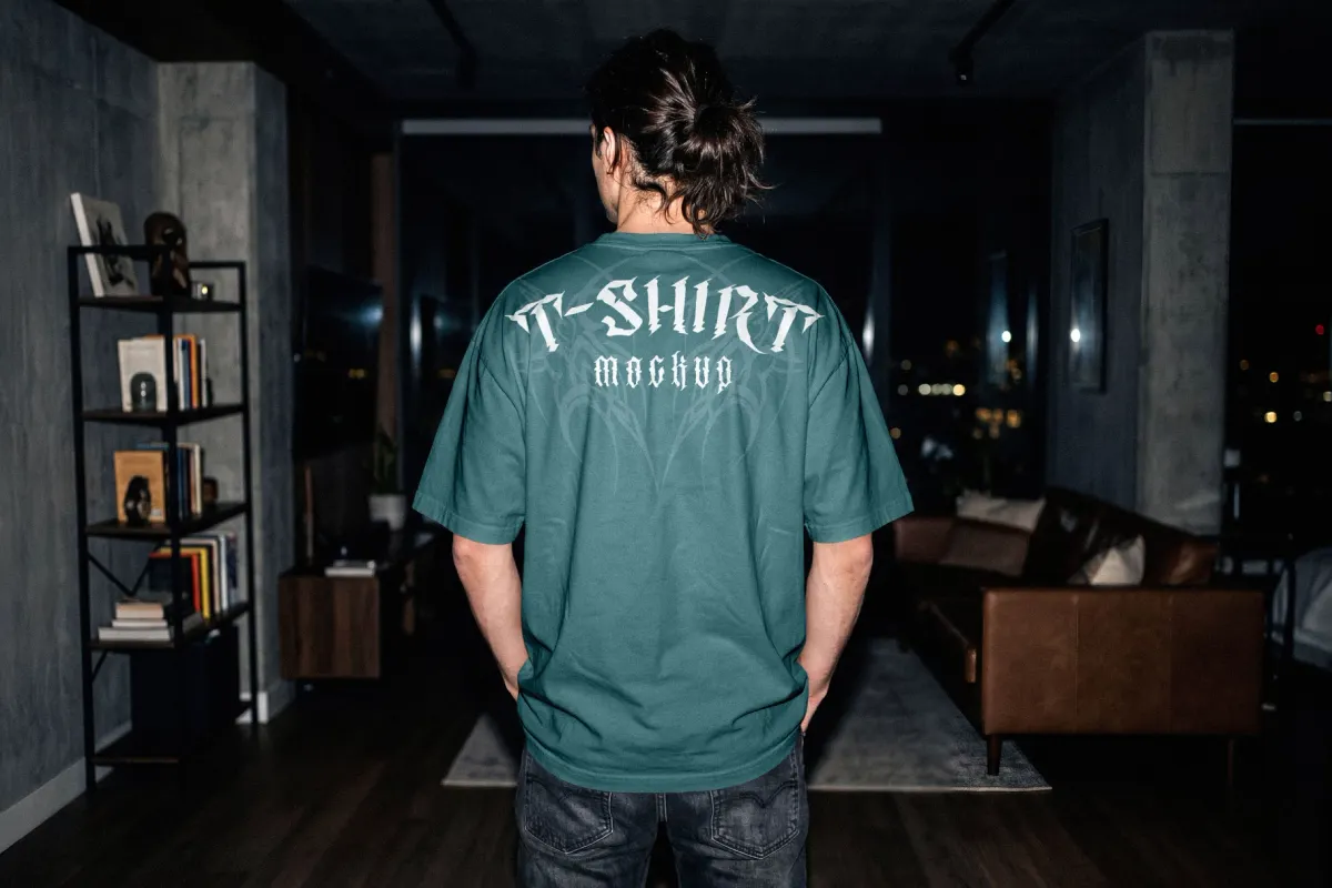 Indoor T-Shirt Mockup Back View