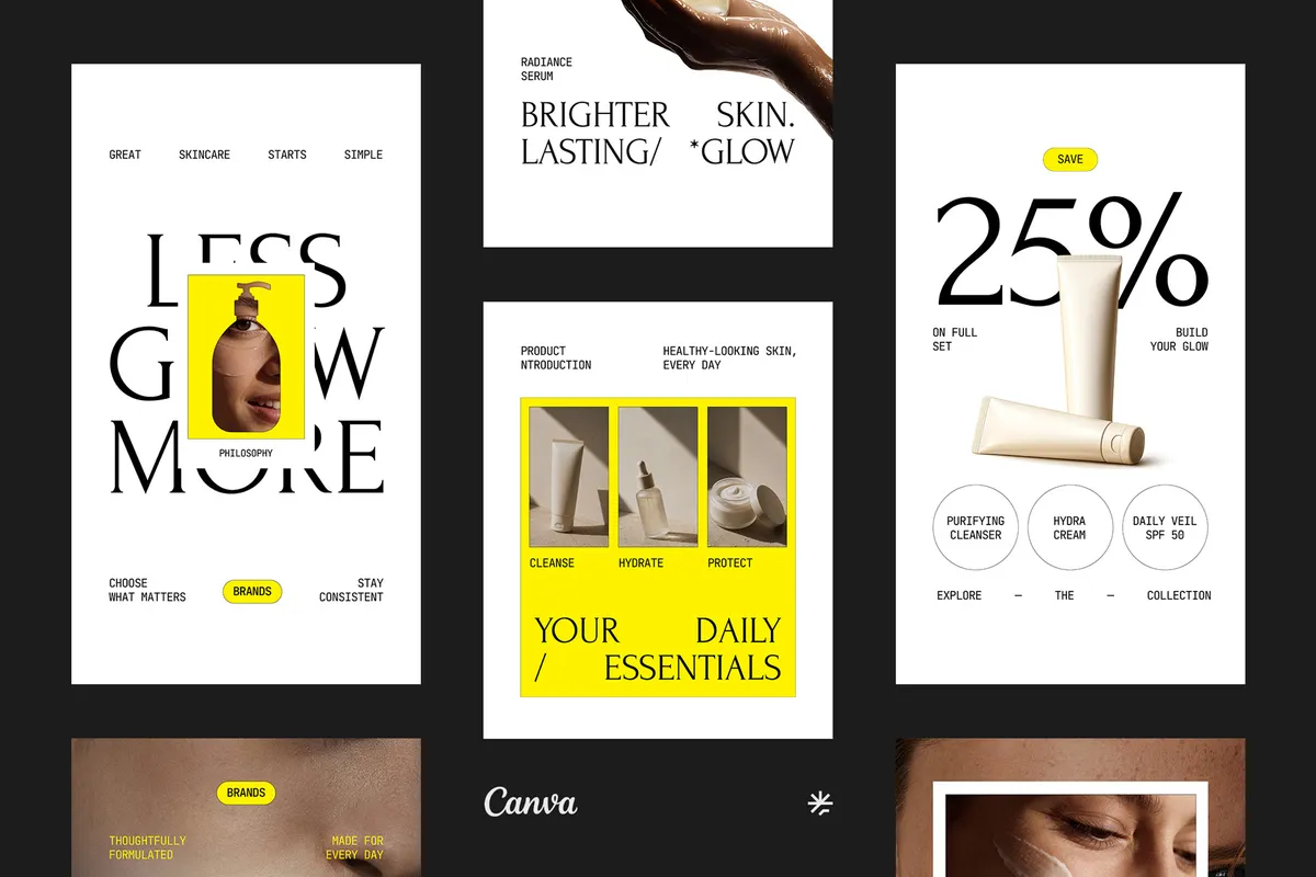 Skincare Instagram Canva & Affinity Template - Luura