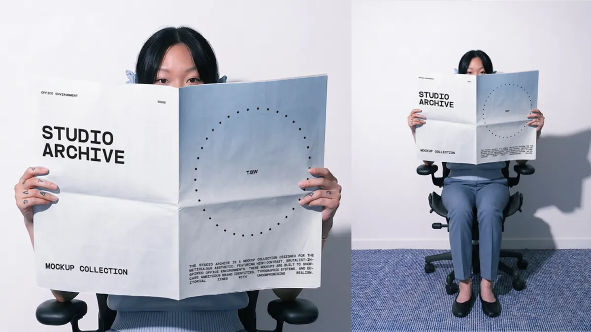 Girl Holding Paper Print Mockup