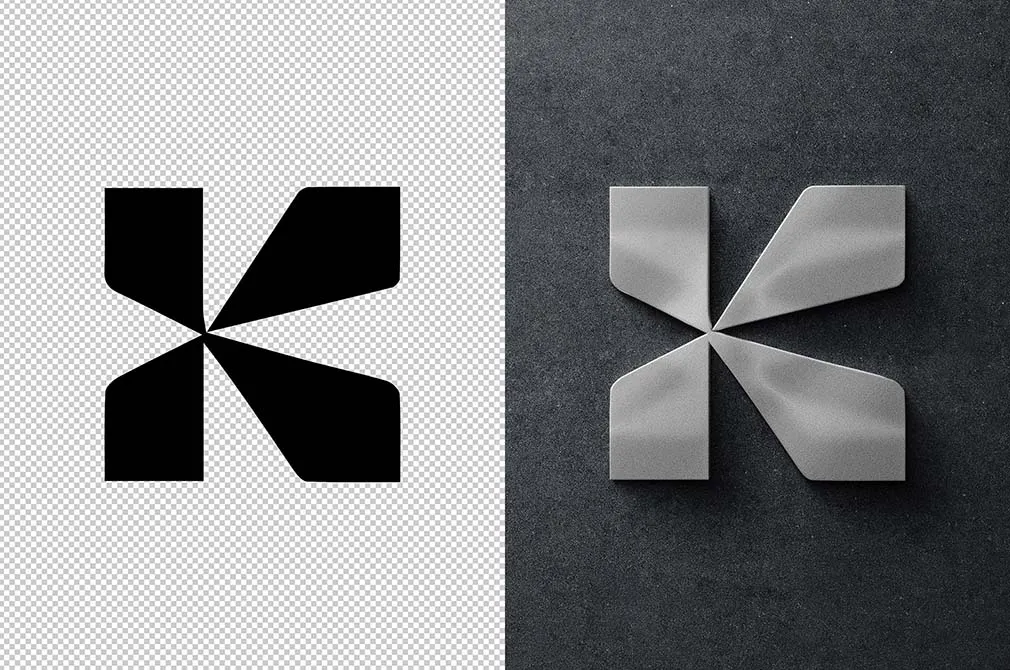 Metallic Sign Logo Mockup