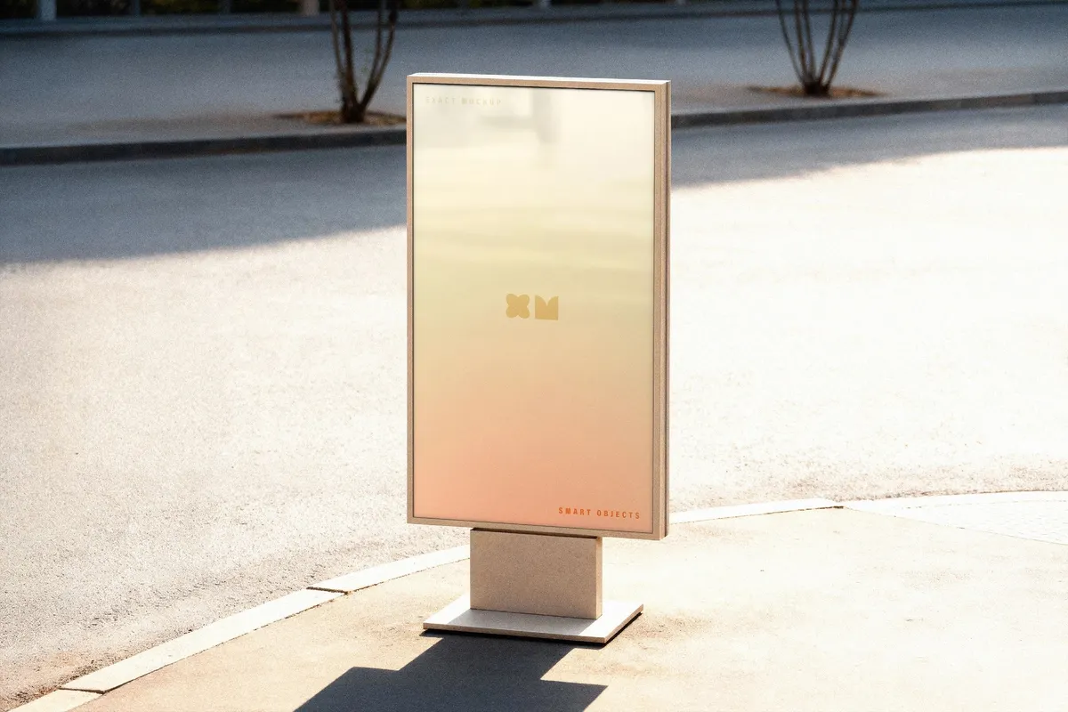 Outdoor Vertical Billboard Mockup