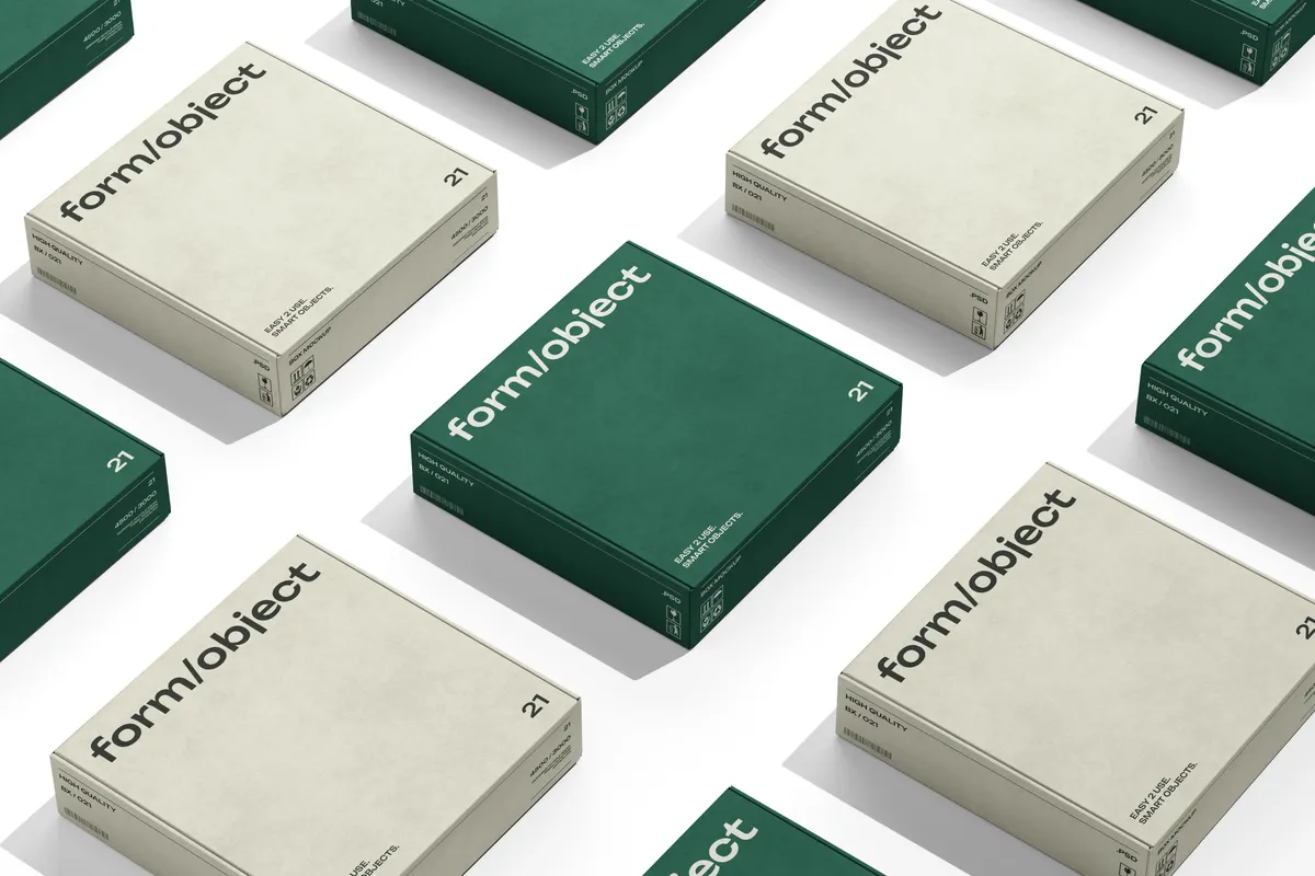 Flat Boxes Grid Mockup