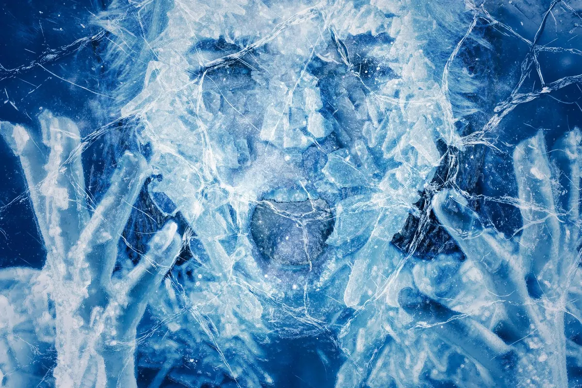 Frozen Cracked Ice Photo Effect