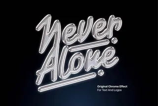 Original Chrome Metal Text Effect