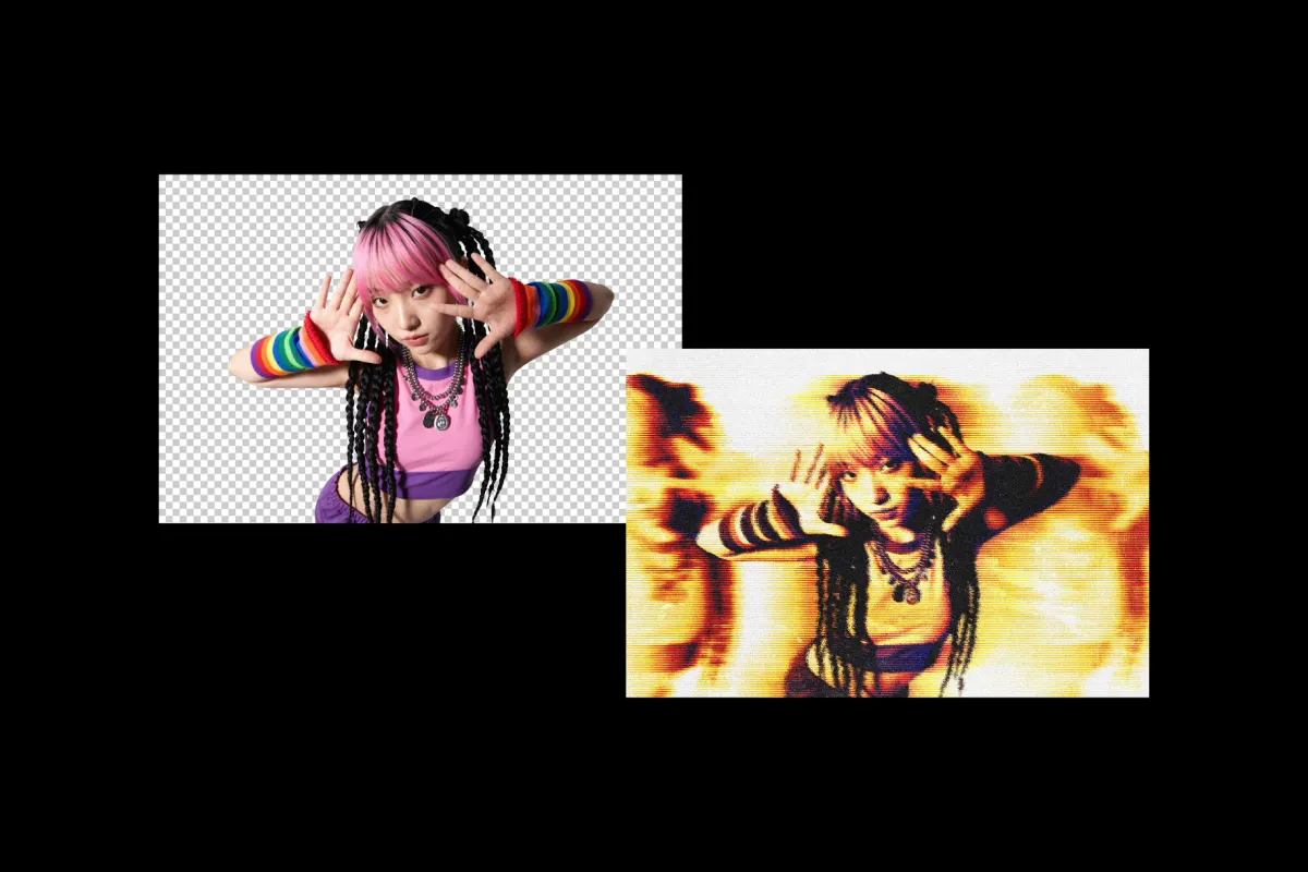 CRT Split Glitch Photo Effect