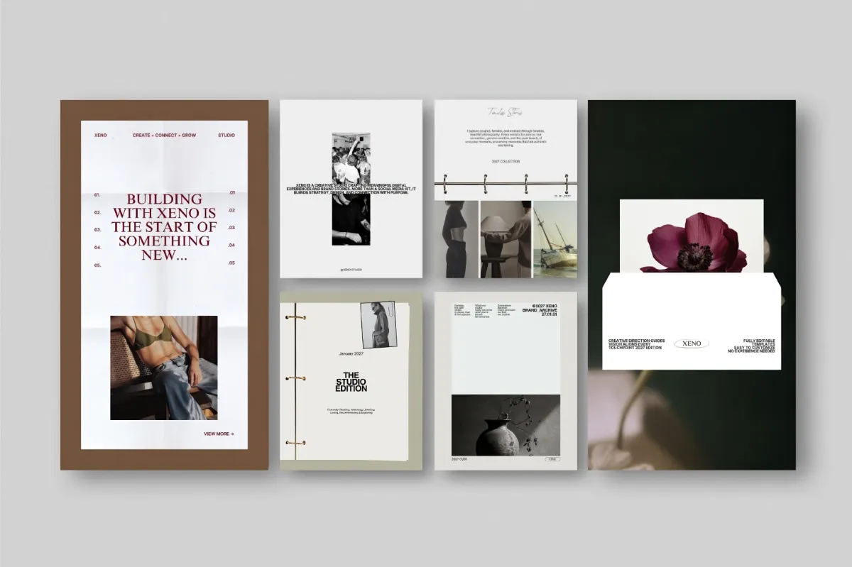 XENO II. Instagram Templates for Canva & InDesign