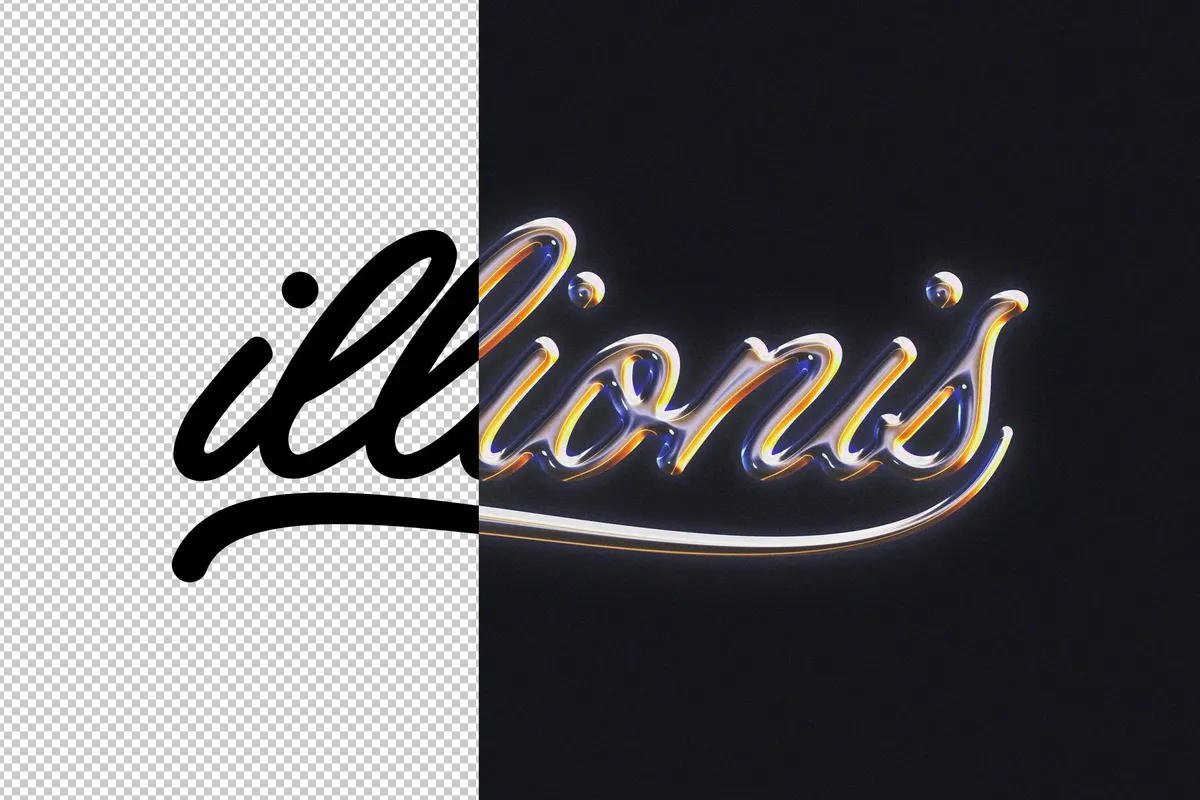 Y2K Volume Chrome Text & Logo Effect