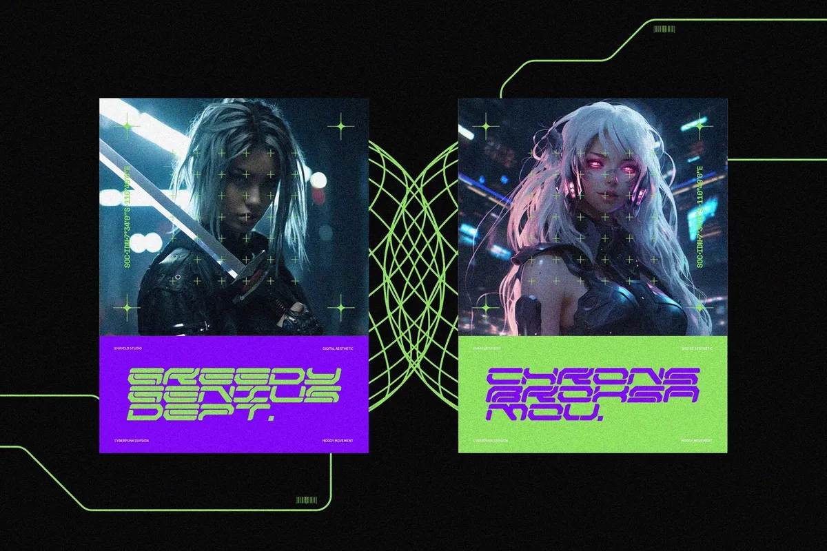 BROESQ - Mecha Futuristic Cyberpunk Font