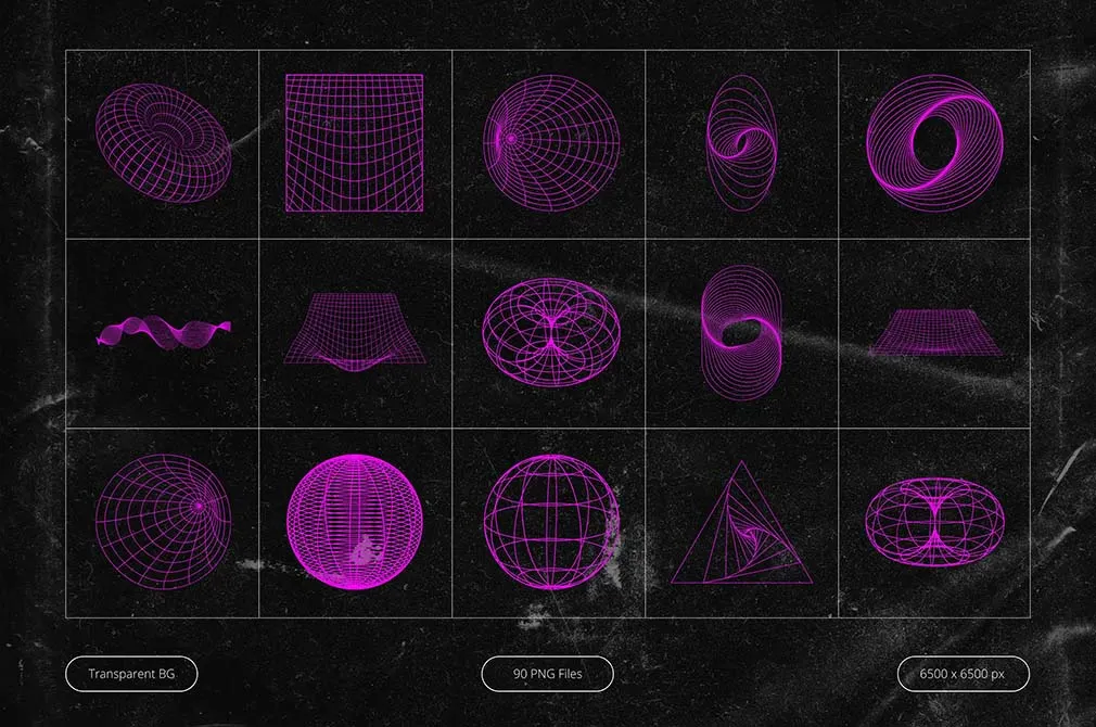 Neon Pink Cyberpunk Shapes