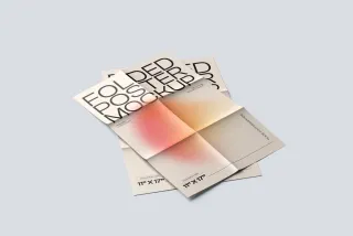Folded Poster Mockup Stack It