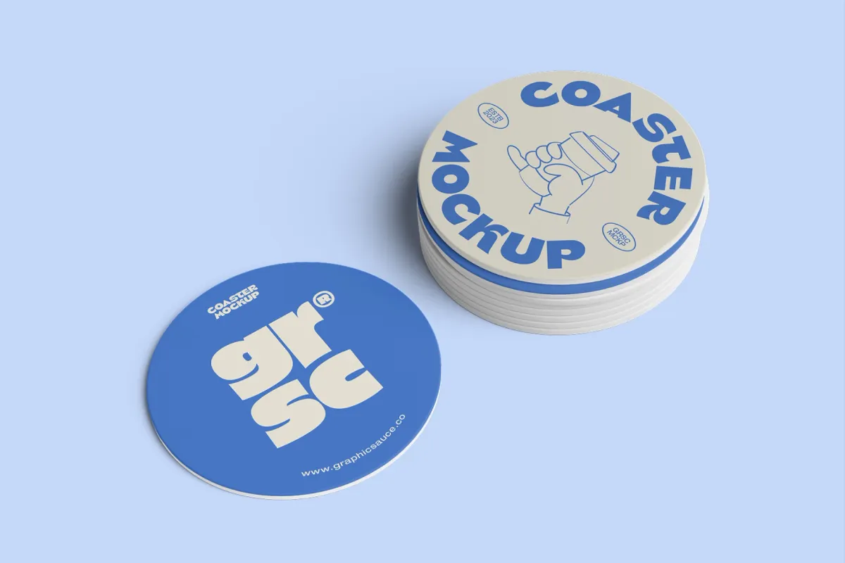 Round Coaster Mockup Isometric