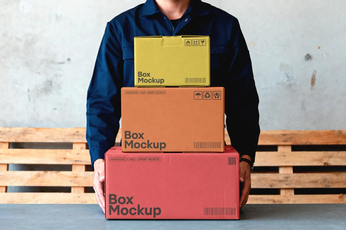 Shipping Box Mockup in Hands