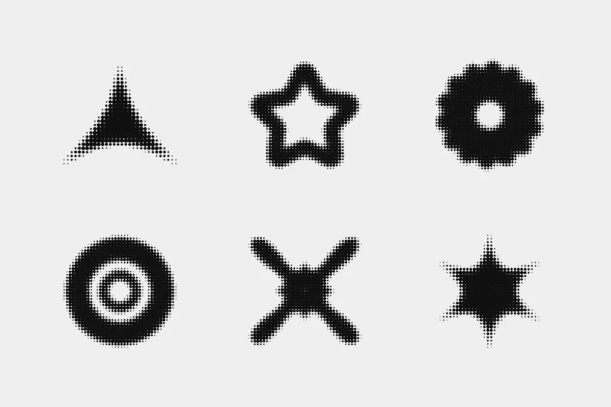 Y2K Halftone Vector Elements