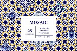 Mosaic Patterns Vector Set