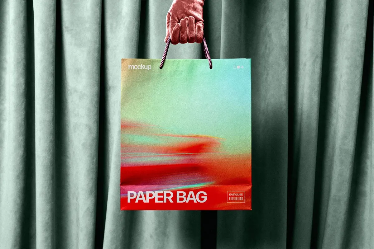 Paper Bag Mockup in Hand