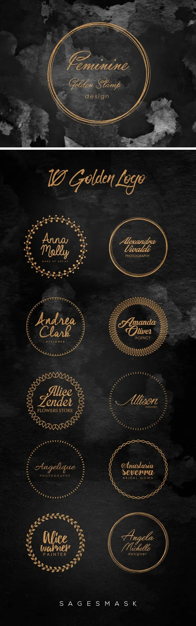 Feminine Golden Stamps