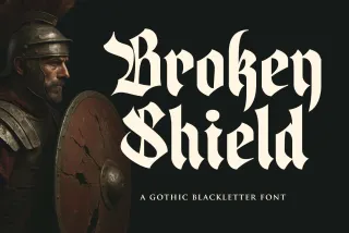 Broken Shield a Gothic Blackletter Font
