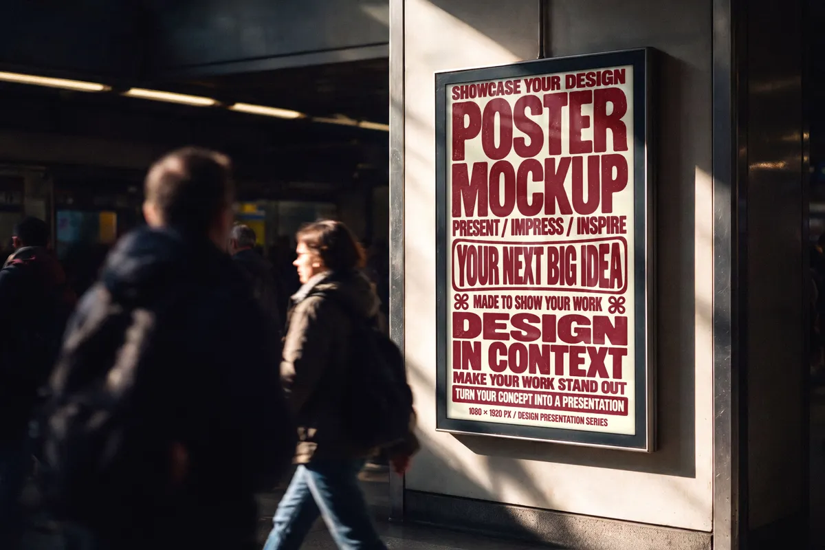 Station Advertising Screen Mockup