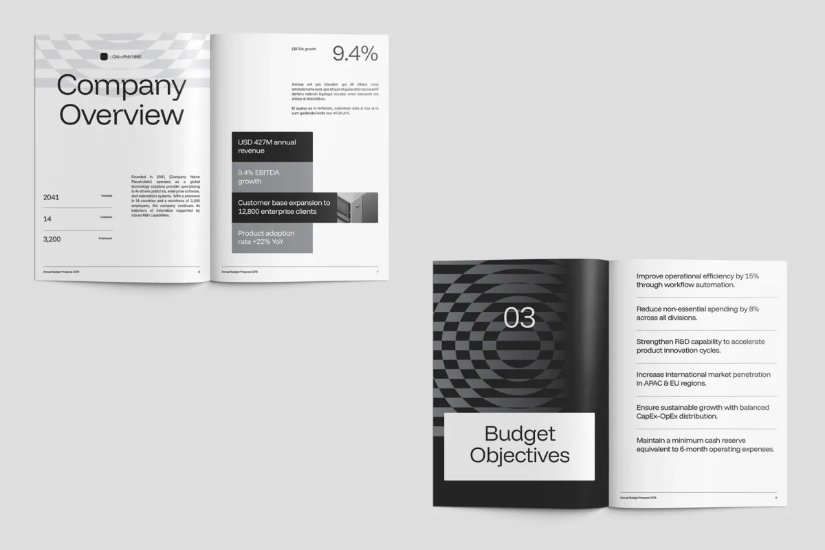 Annual Budget Financial Template InDesign - Votto