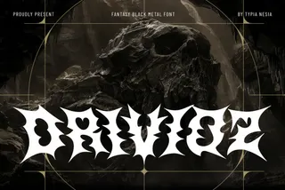 Drivioz - Spiky Black Metal Gothic Font