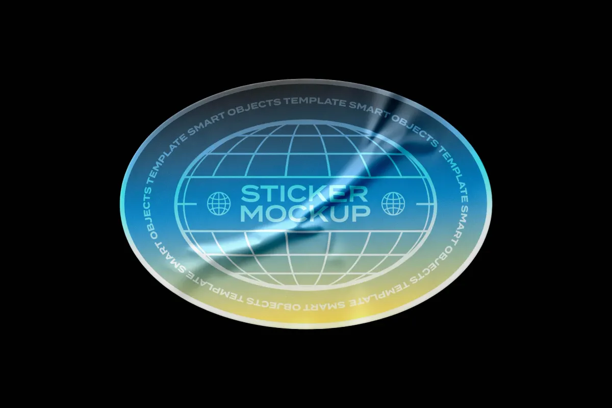 Oval Sticker Mockup