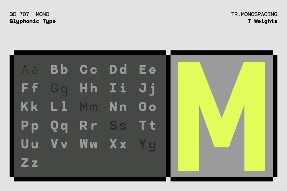 GC 707 Mono - Monospace Sans Serif Font Family