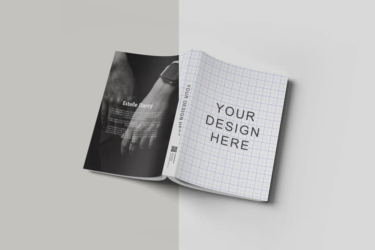 Open Paperback Book Cover Mockup
