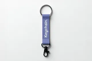 Strap Keychain Mockup with Carabiner