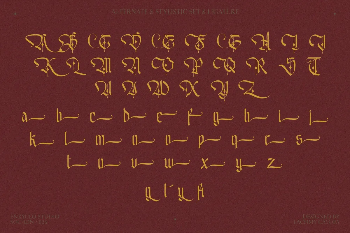 EMXAGE ALDSYB — Modern Medieval Blackletter Font