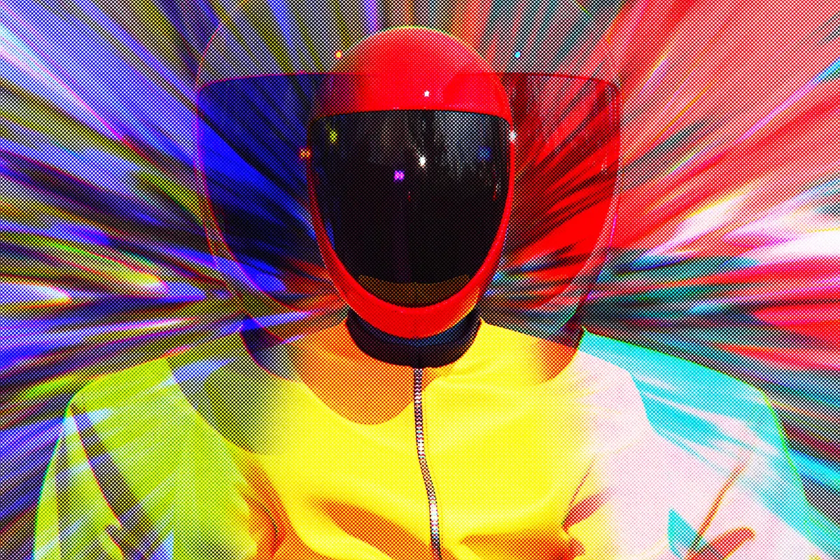 Halftone Anaglyph Glitch Photo Effect