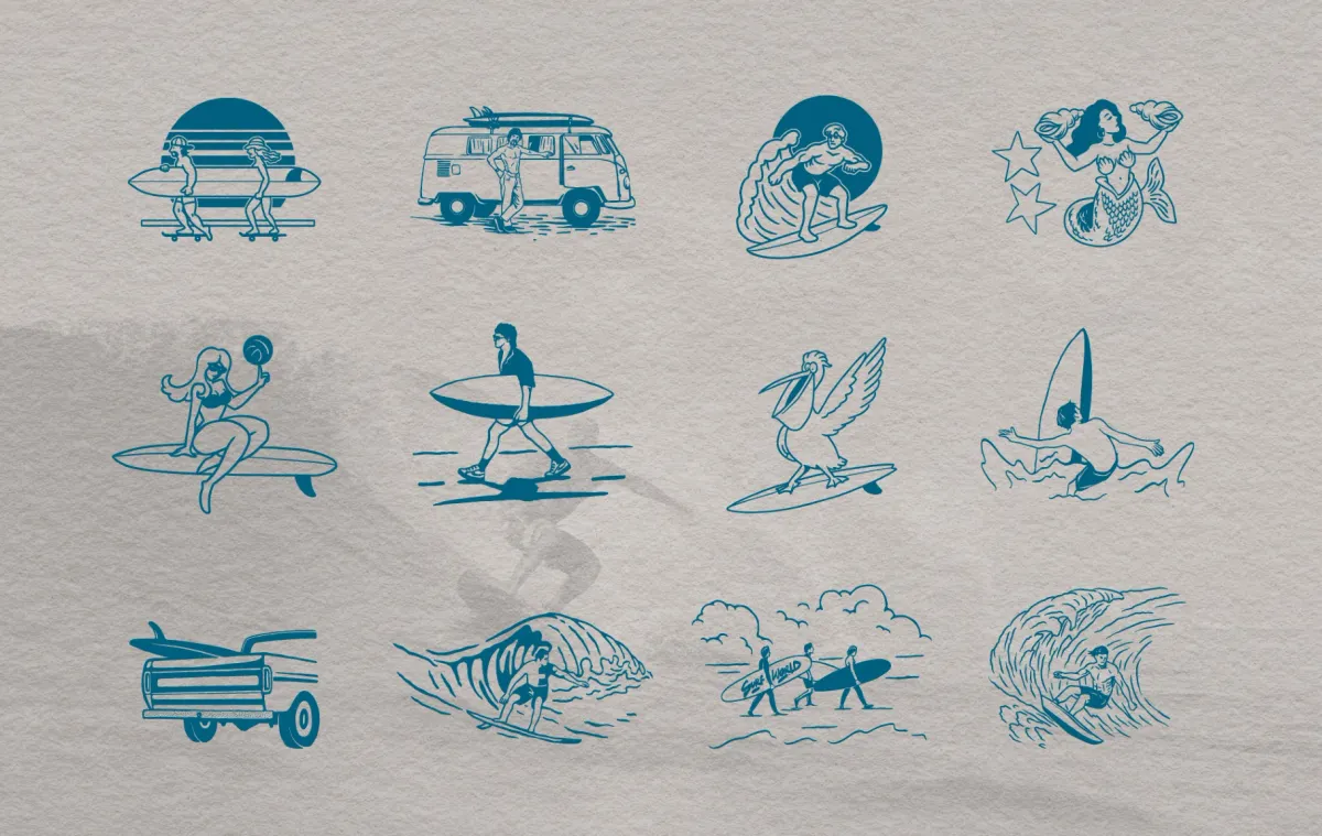 Surf & Beach Illustration