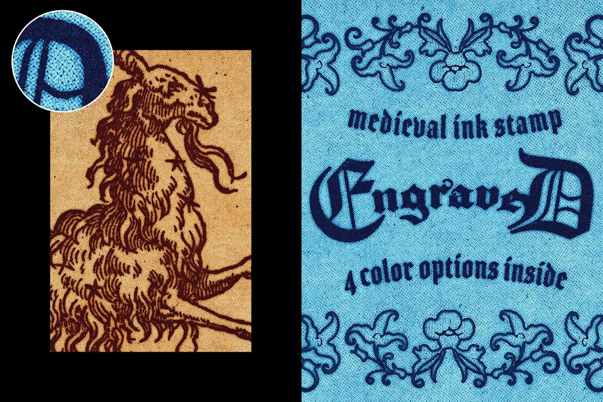 Engraved Old Printed Stamp Text Effect