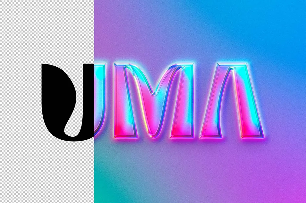 Glossy Holography Text & Logo Effect