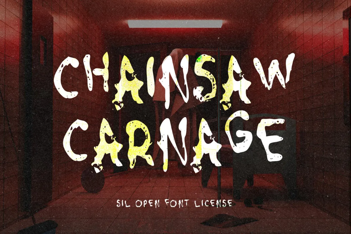 Chainsaw Carnage - Chaotic Creepy Font
