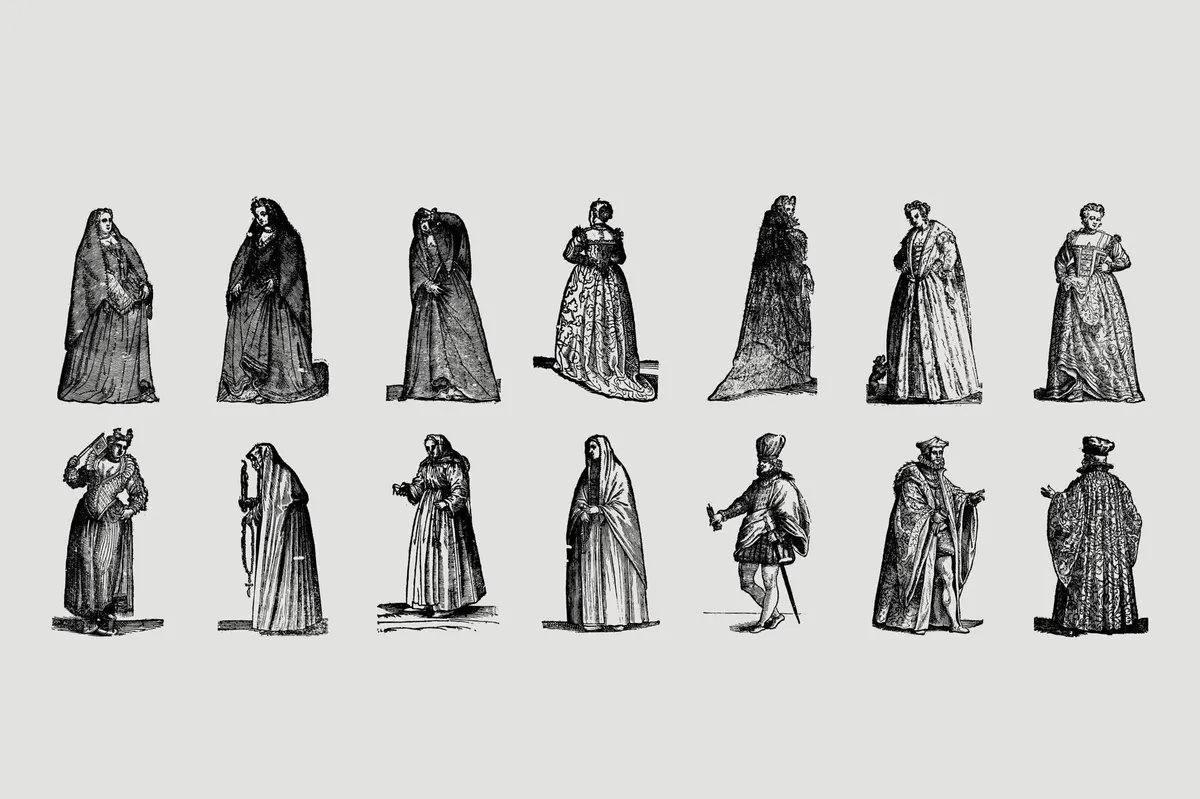 History of Fashion - Vector Illustrations