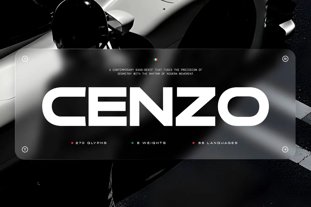 TRT Cenzo - Modern Futuristic Sans Font