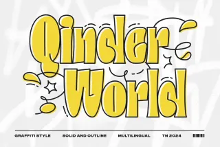 QinderWorld - Playful Graffiti Display Font