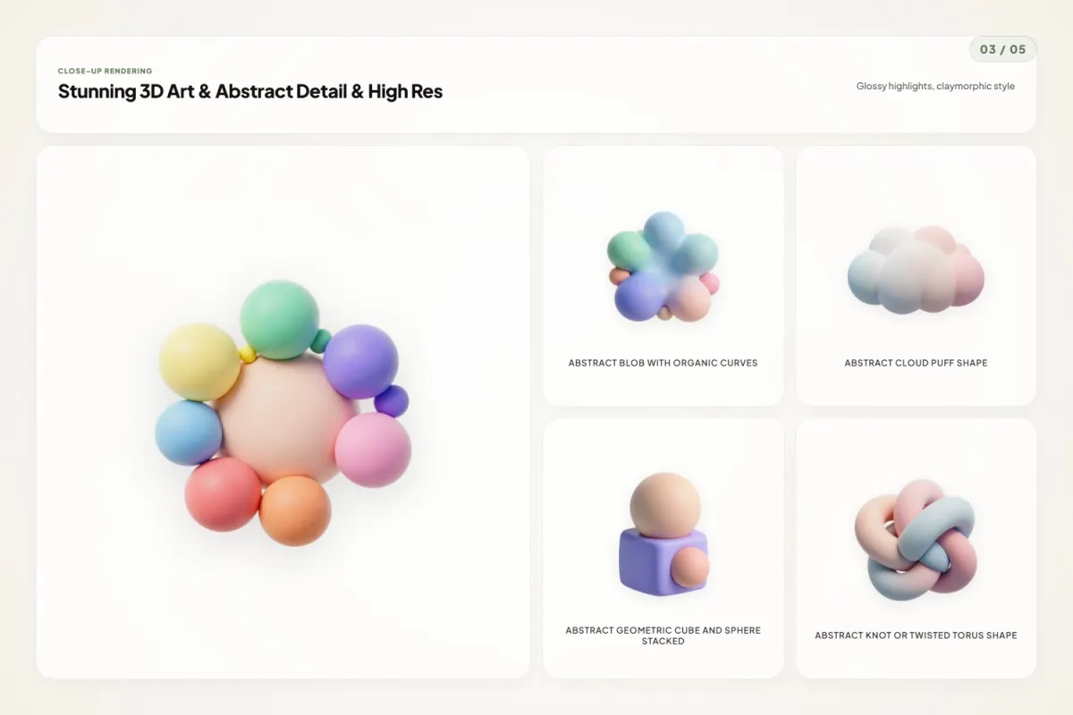 3D Art & Abstract Icons
