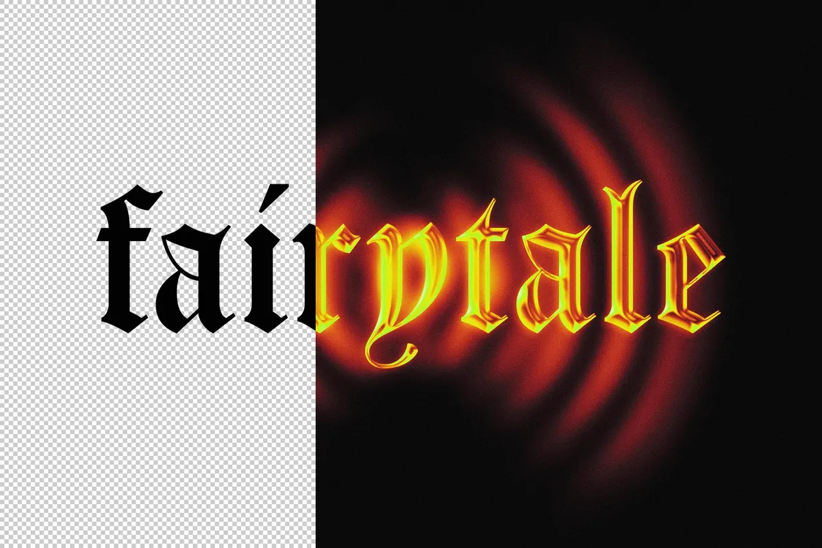 Flaming Glow Chrome Text Effect