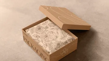 Gift Box & Tissue Paper Mockup