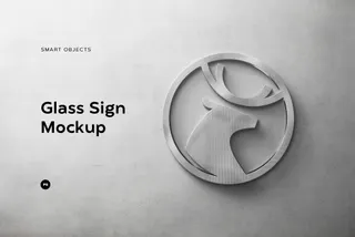 Glass Sign Logo Mockup