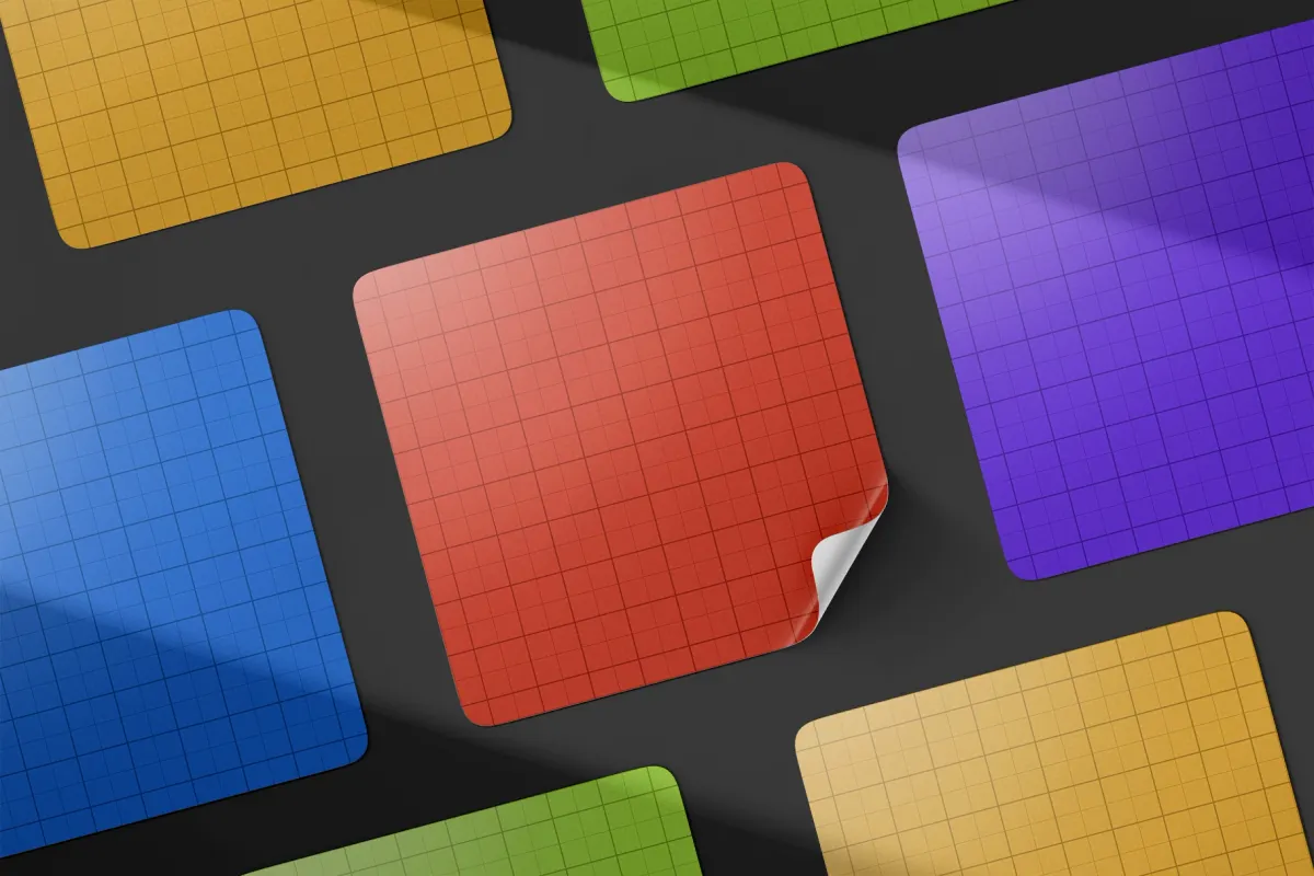 Glossy Stickers Layout Mockup