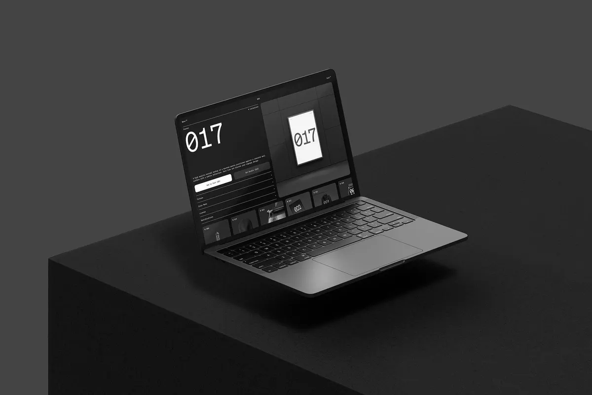 Dark Minimal MacBook Pro Mockup