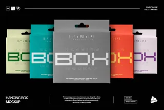 Retail Hanging Box Mockup