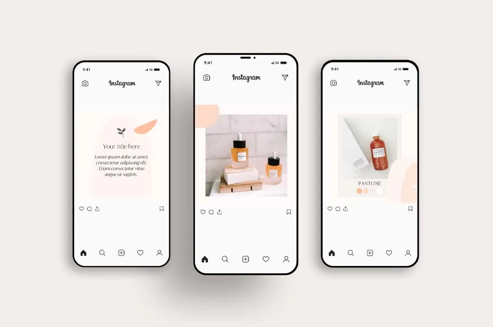 Peach Instagram Puzzle Template