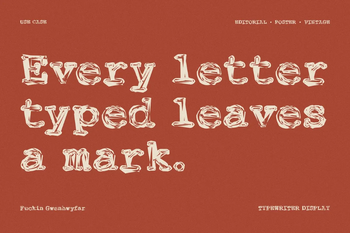 Fuckin Gwenhwyfar - Grunge Typewriter Font